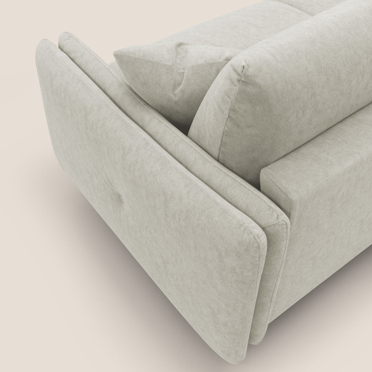 Gregory Divano letto con materasso h18 cm in microfibra effetto velluto impermeabile T09 panna - divitt.sbs