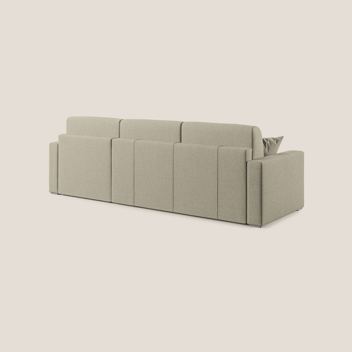 Best Divano letto angolare con penisola in tessuto smacchiabile QuickClean T08 panna - divitt.sbs