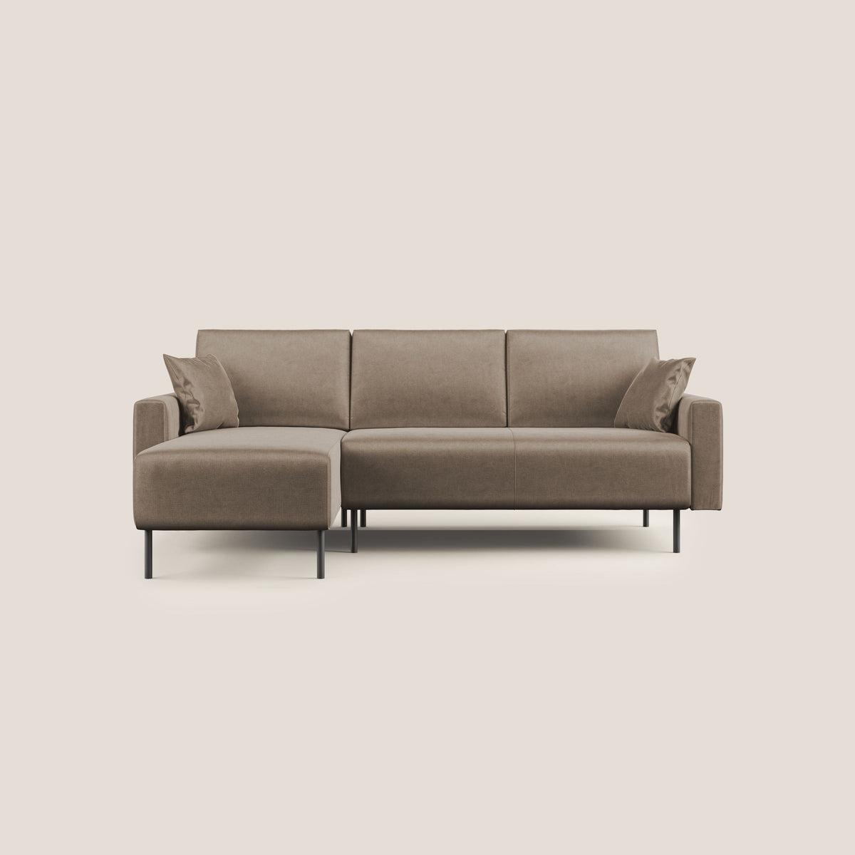 Arthur divano moderno angolare in velluto morbido impermeabile T01 marrone - divitt.sbs