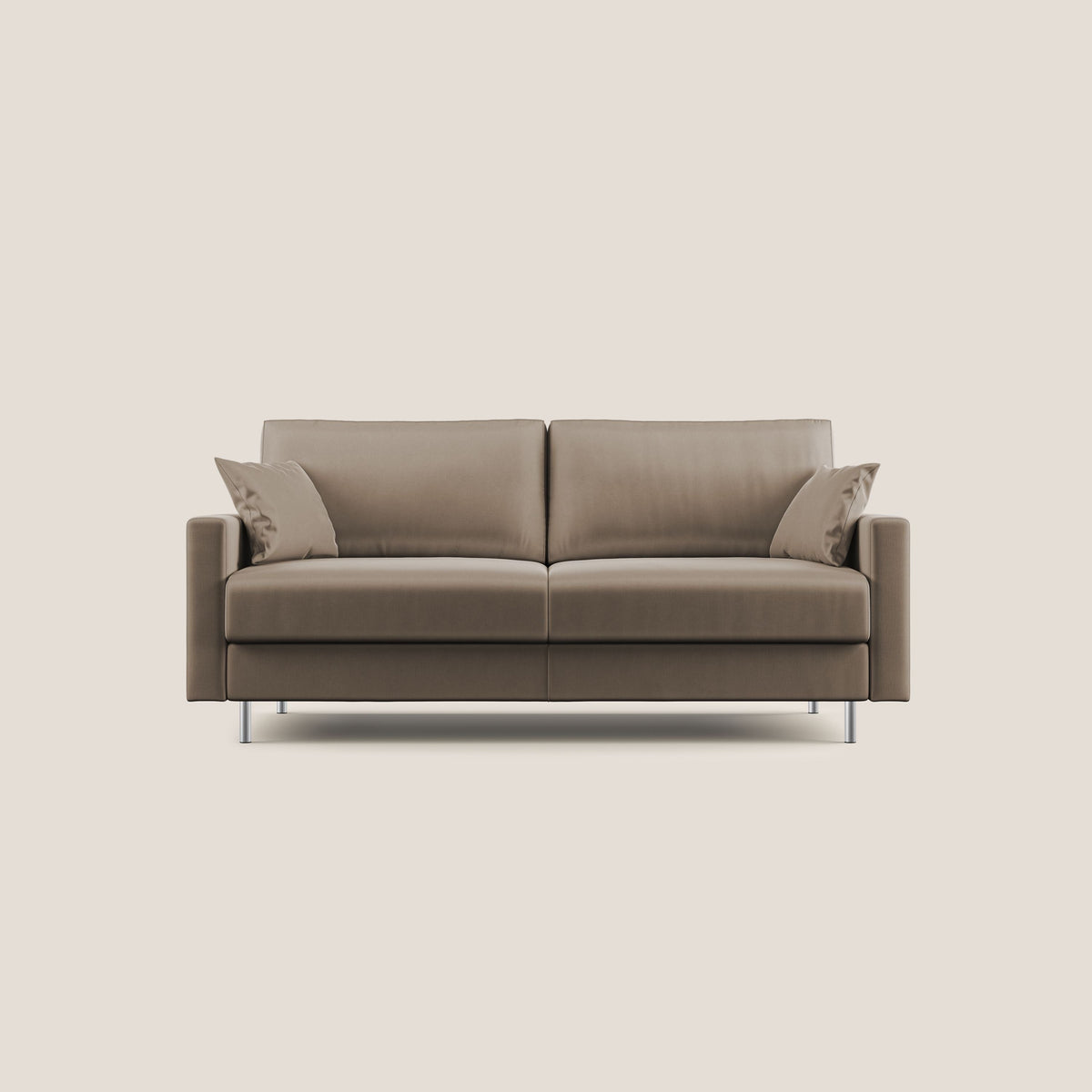 Andromeda divano letto matrimoniale in velluto morbido impermeabile T01 marrone - divitt.sbs