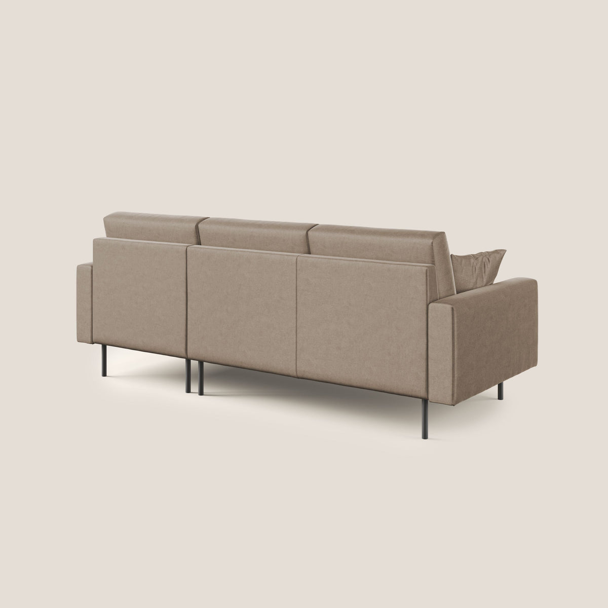 Arthur divano moderno angolare in velluto morbido impermeabile T01 marrone - divitt.sbs