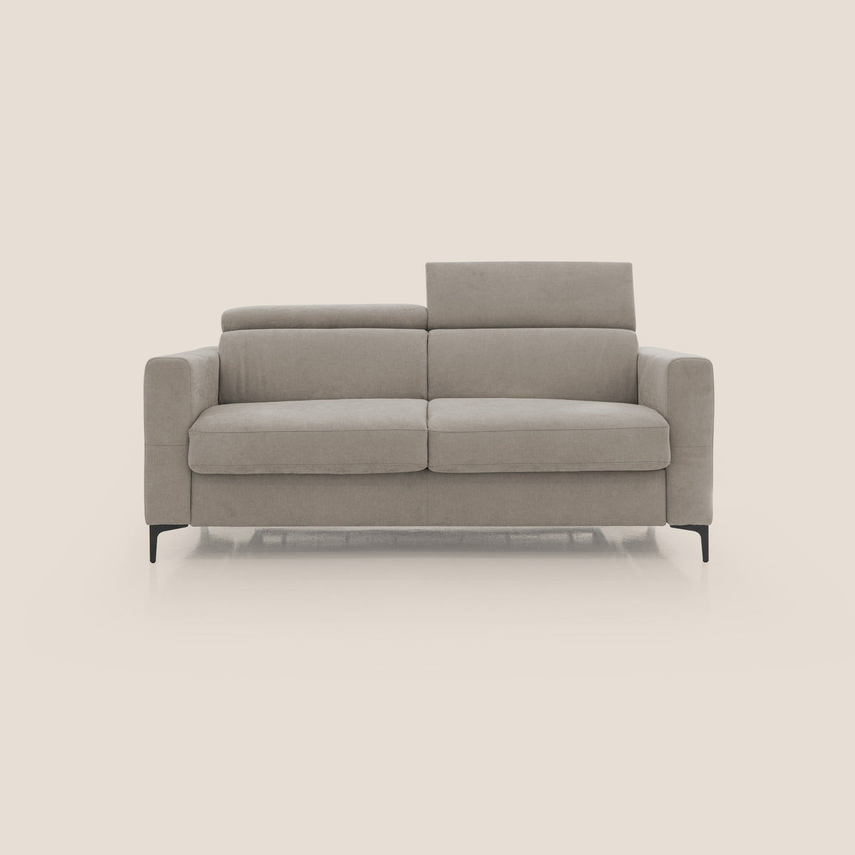 Gardenia divano letto materasso alto 18 cm con poggiatesta reclinabili e rivestimento impermeabile T02 beige - divitt.sbs
