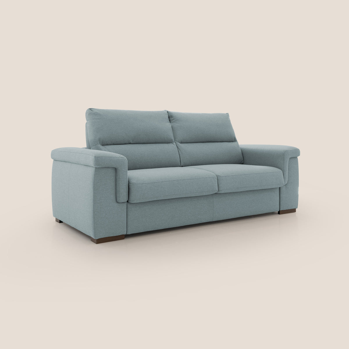 Magnolia divano letto con materasso alto 18 cm morbido schienale alto in tessuto smacchiabile T05 carta da zucchero - divitt.sbs
