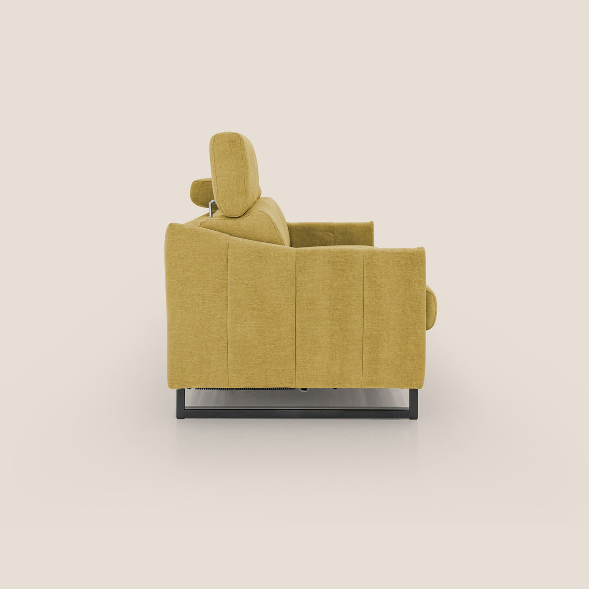 Loto divano letto salvaspazio materasso H18 cm con piedi alti in morbido tessuto impermeabile T14 giallo - divitt.sbs