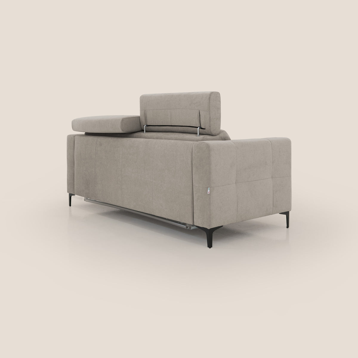 Gardenia divano letto materasso alto 18 cm con poggiatesta reclinabili e rivestimento impermeabile T02 beige - divitt.sbs