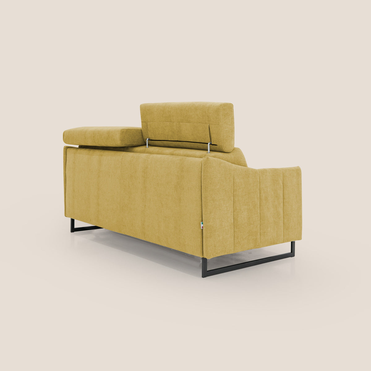 Loto divano letto salvaspazio materasso H18 cm con piedi alti in morbido tessuto impermeabile T14 giallo - divitt.sbs