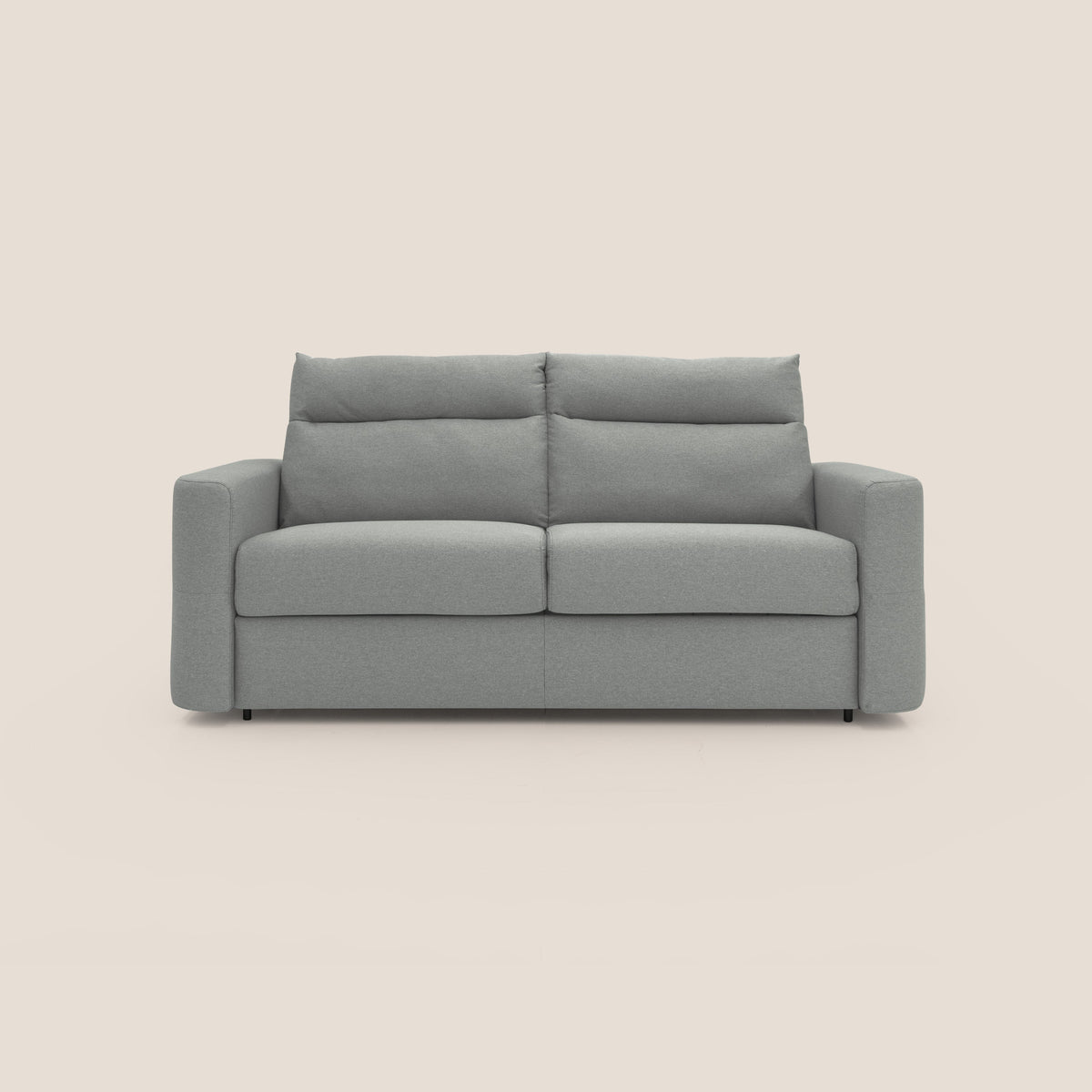 Cupido Divano letto materasso H18 cm e schienale alto in tessuto impermeabile simil cotone T13 grigio - divitt.sbs