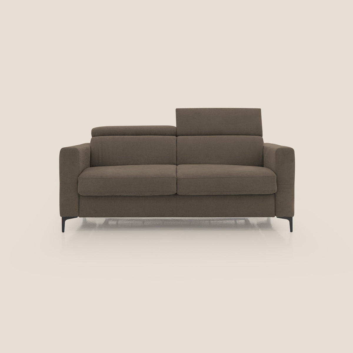 Gardenia divano letto materasso alto 18 cm con poggiatesta reclinabili e rivestimento impermeabile T02 marrone - divitt.sbs