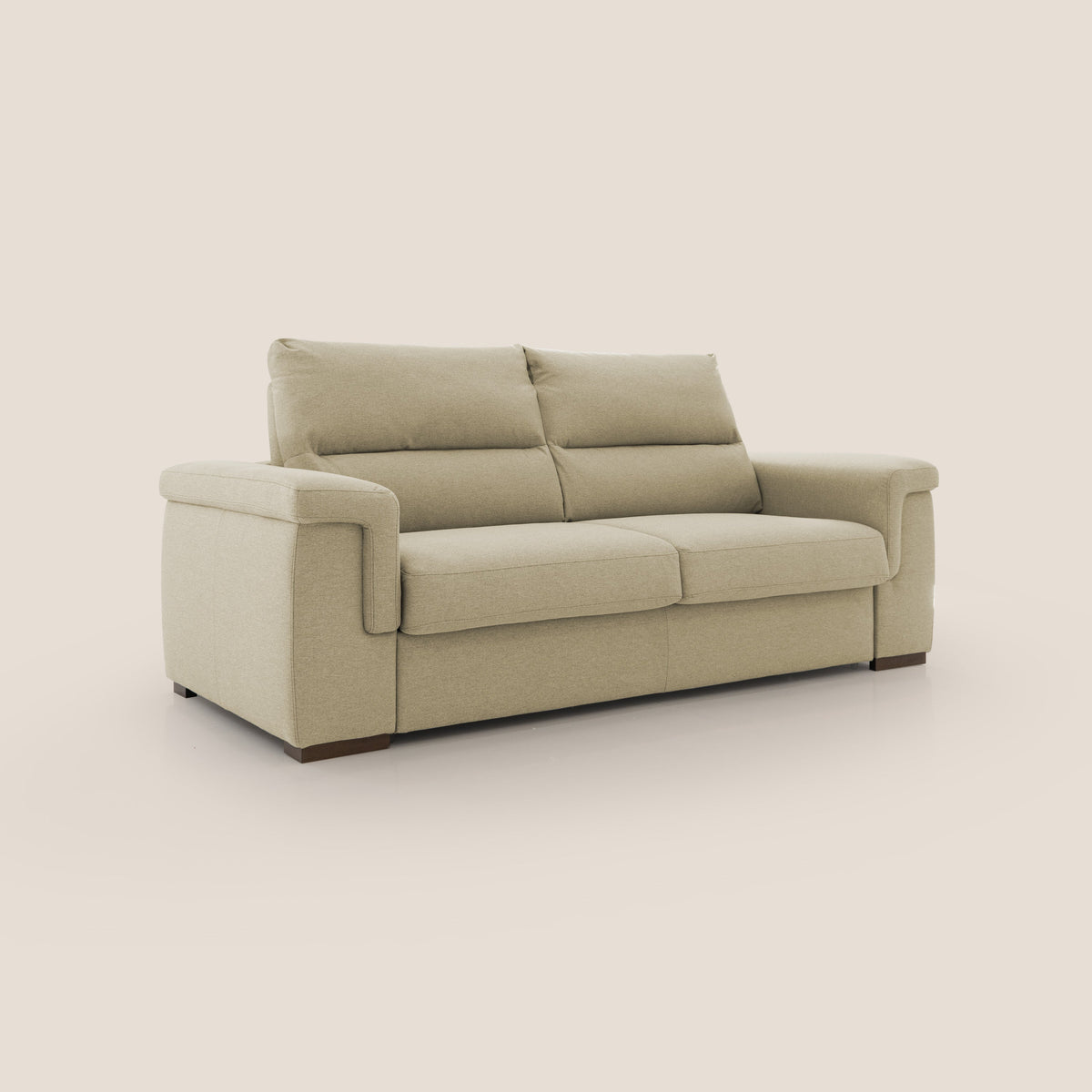 Magnolia divano letto con materasso alto 18 cm morbido schienale alto in tessuto smacchiabile T05 cammello - divitt.sbs