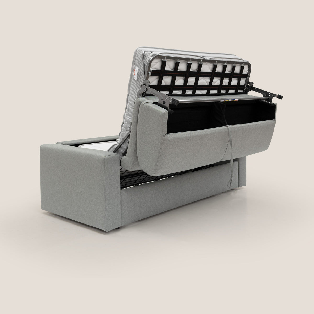 Kansas Divano letto matrimoniale alto 20 cm in tessuto impermeabile misto cotone T13 grigio - divitt.sbs