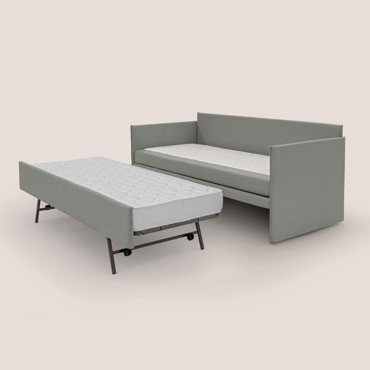 Brenta Divano duplex con doppio letto in tessuto simil cotone impermeabile T13 grigio - divitt.sbs