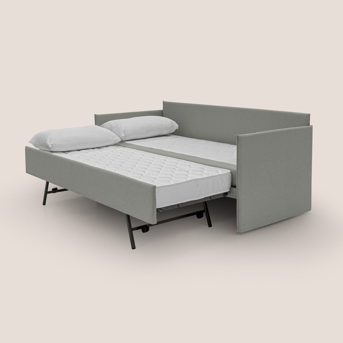Brenta Divano duplex con doppio letto in tessuto simil cotone impermeabile T13 grigio - divitt.sbs