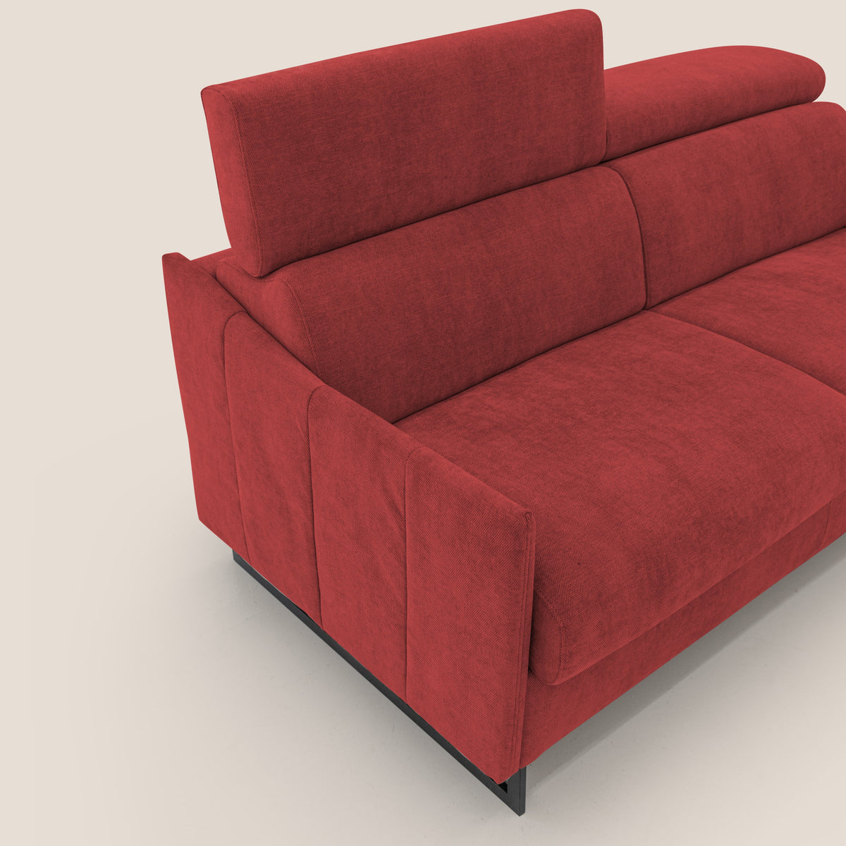 Loto divano letto salvaspazio materasso H18 cm con piedi alti in morbido tessuto impermeabile T14 rosso - divitt.sbs