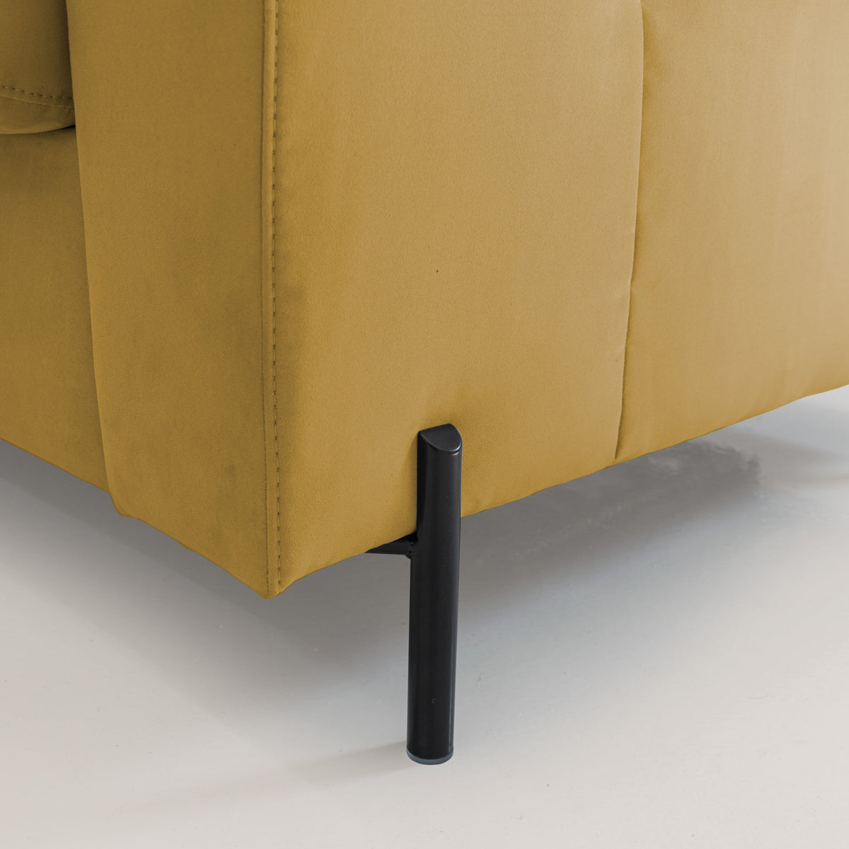 Ortensia divano letto materasso H18 cm con piedi alti in elegante microfibra smacchiabile T11 giallo - divitt.sbs
