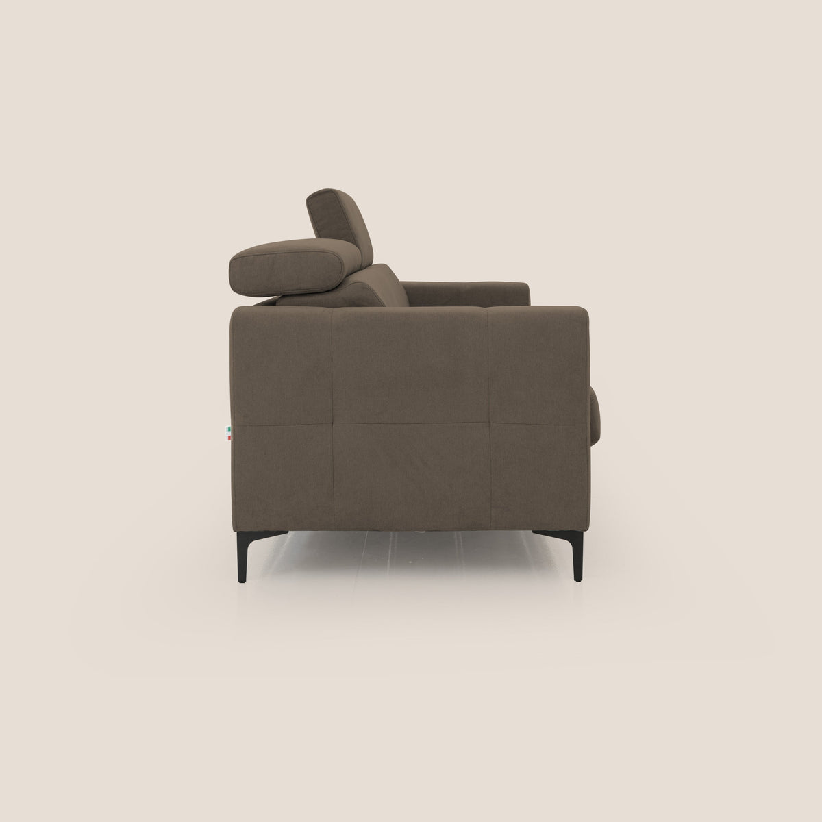 Gardenia divano letto materasso alto 18 cm con poggiatesta reclinabili e rivestimento impermeabile T02 marrone - divitt.sbs