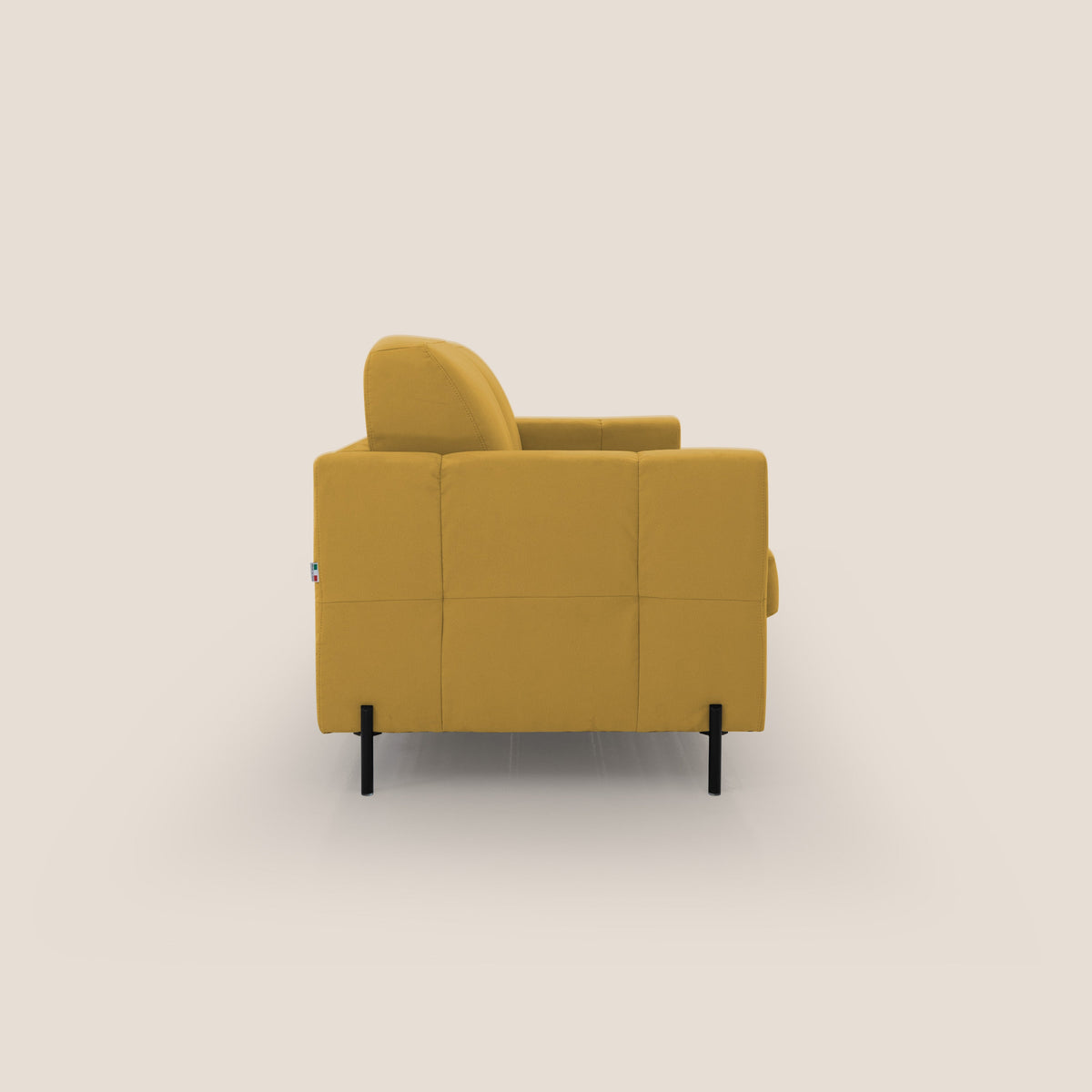 Ortensia divano letto materasso H18 cm con piedi alti in elegante microfibra smacchiabile T11 giallo - divitt.sbs