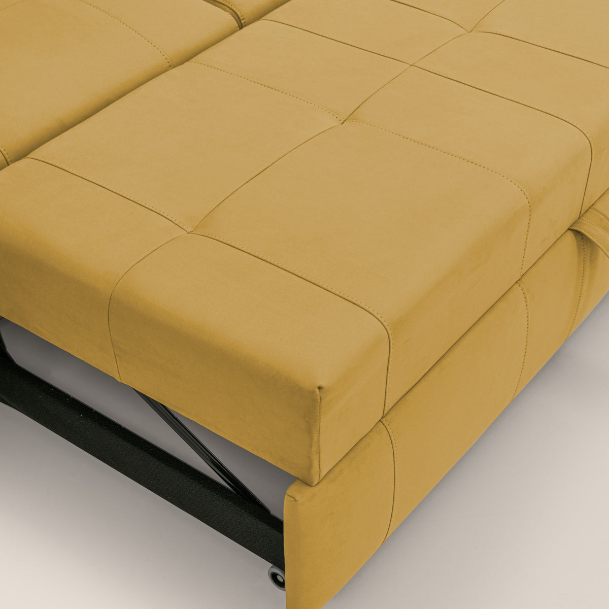 Kronos Divano angolare con poggiapiedi estraibile e pouf contenitore mobile in microfibra impermeabile T11 giallo - divitt.sbs
