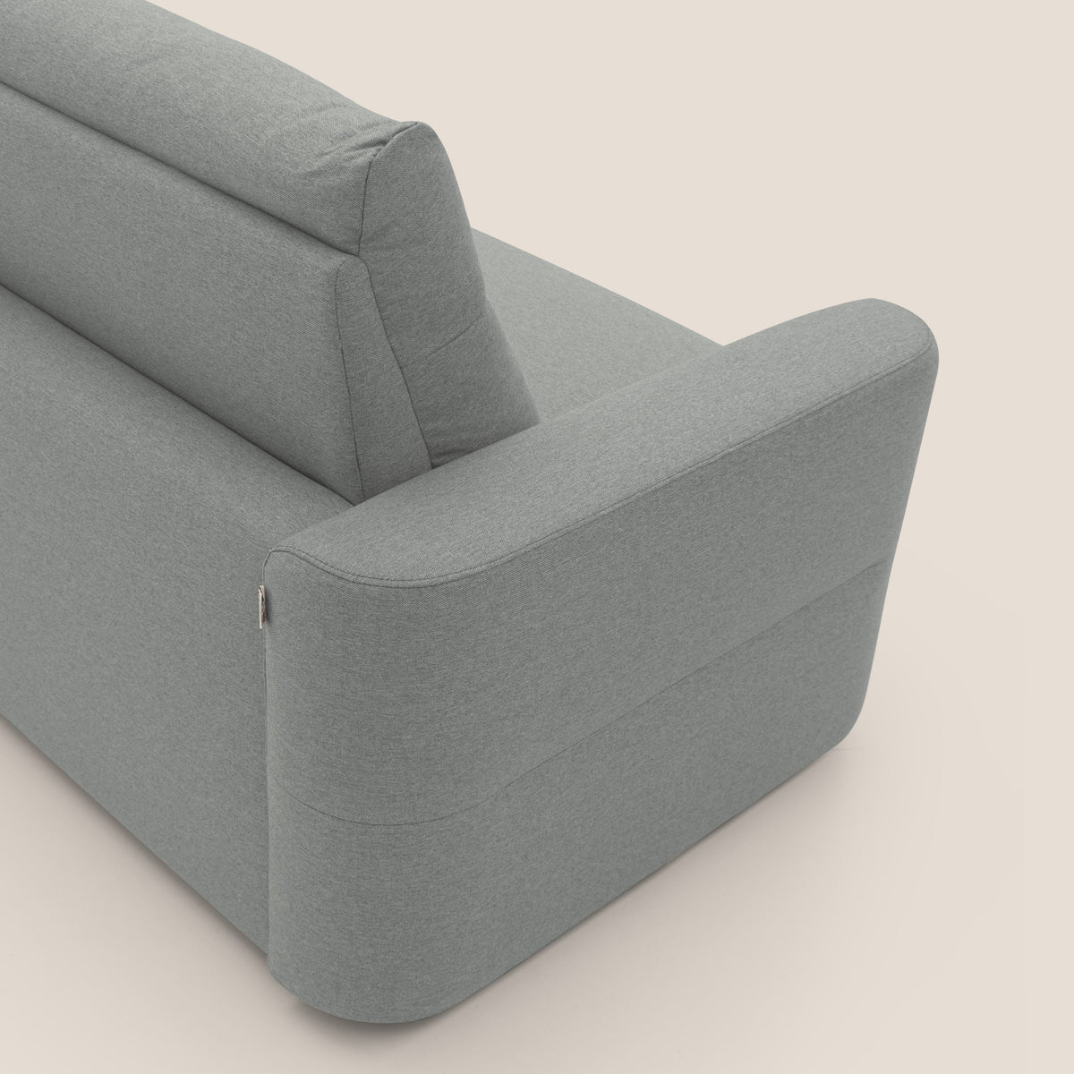 Cupido Divano letto materasso H18 cm e schienale alto in tessuto impermeabile simil cotone T13 grigio - divitt.sbs