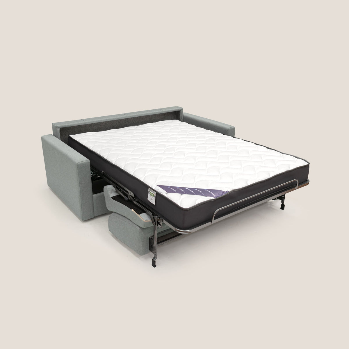 Chris Divano letto matrimoniale in tessuto impermeabile T13 grigio - divitt.sbs
