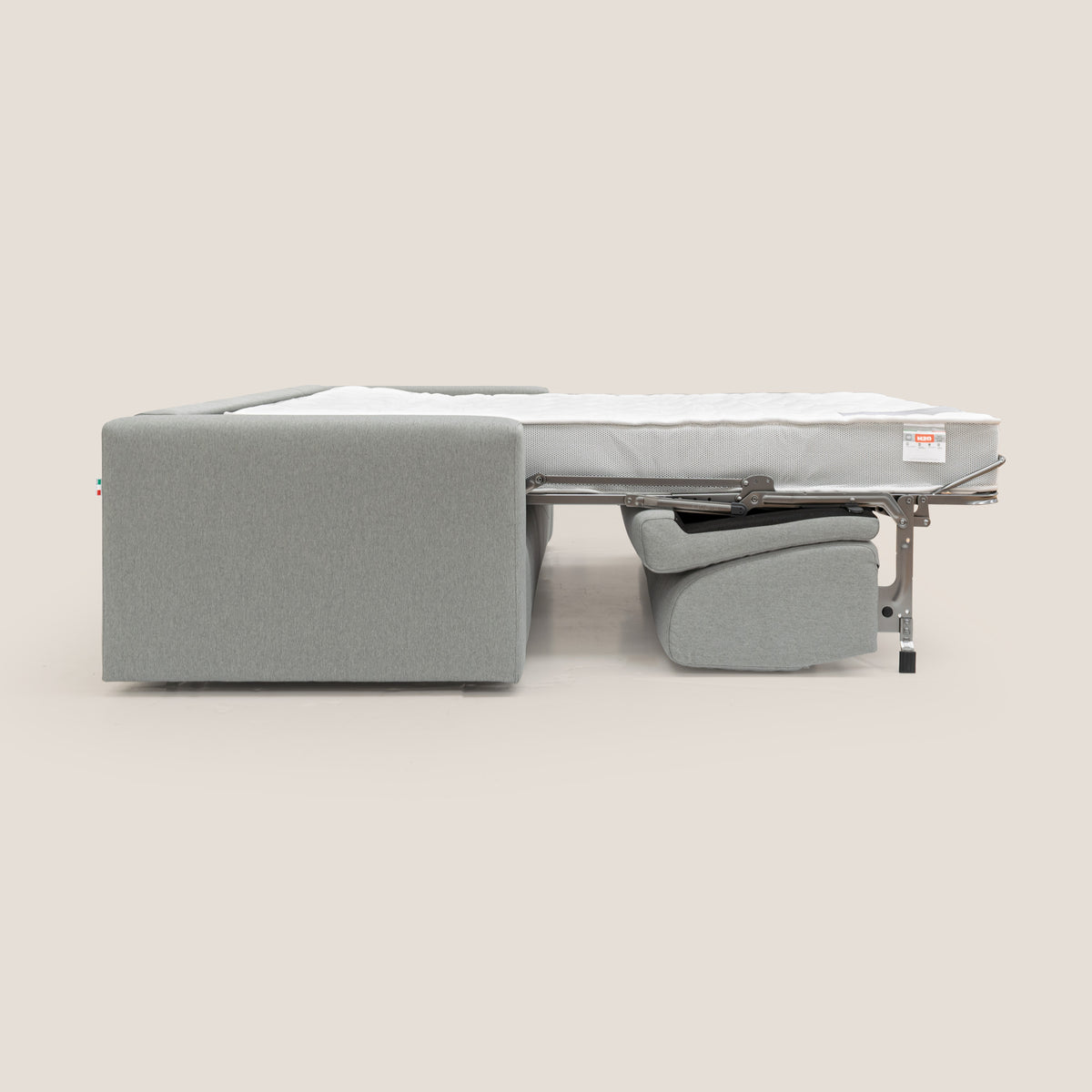 Kansas Divano letto matrimoniale alto 20 cm in tessuto impermeabile misto cotone T13 grigio - divitt.sbs