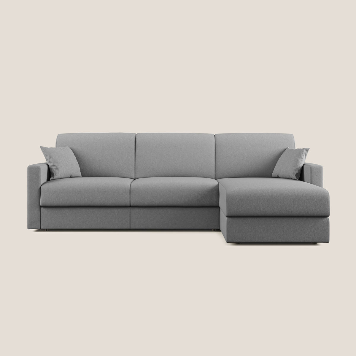 Chris Divano letto angolare 5 posti in tessuto impermeabile T13 grigio - divitt.sbs