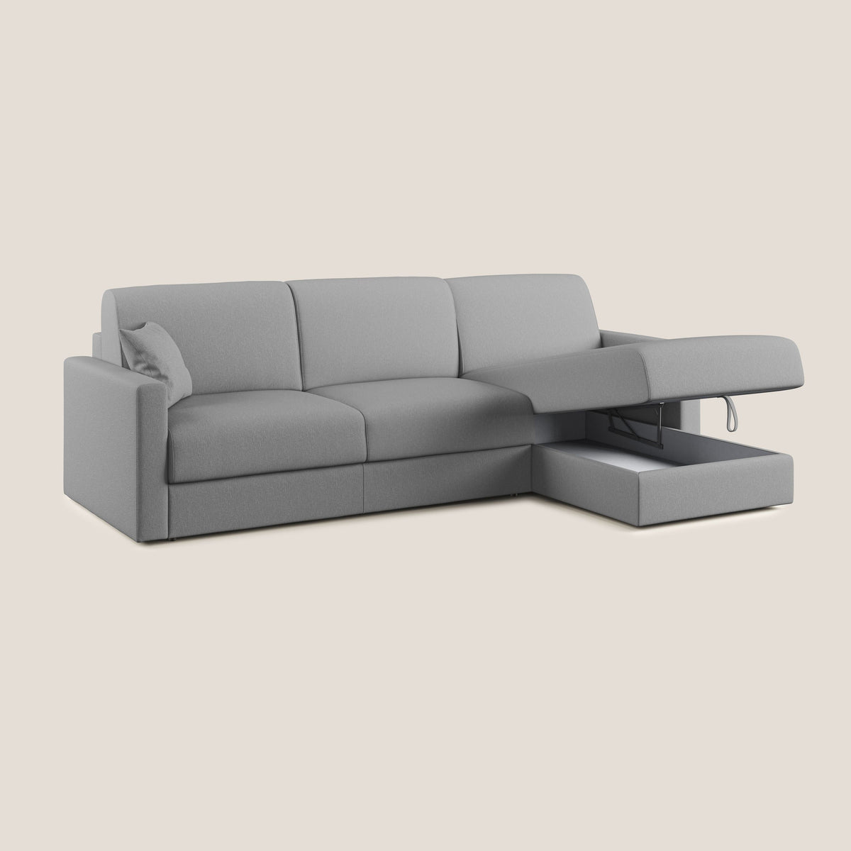 Chris Divano letto angolare 5 posti in tessuto impermeabile T13 grigio - divitt.sbs
