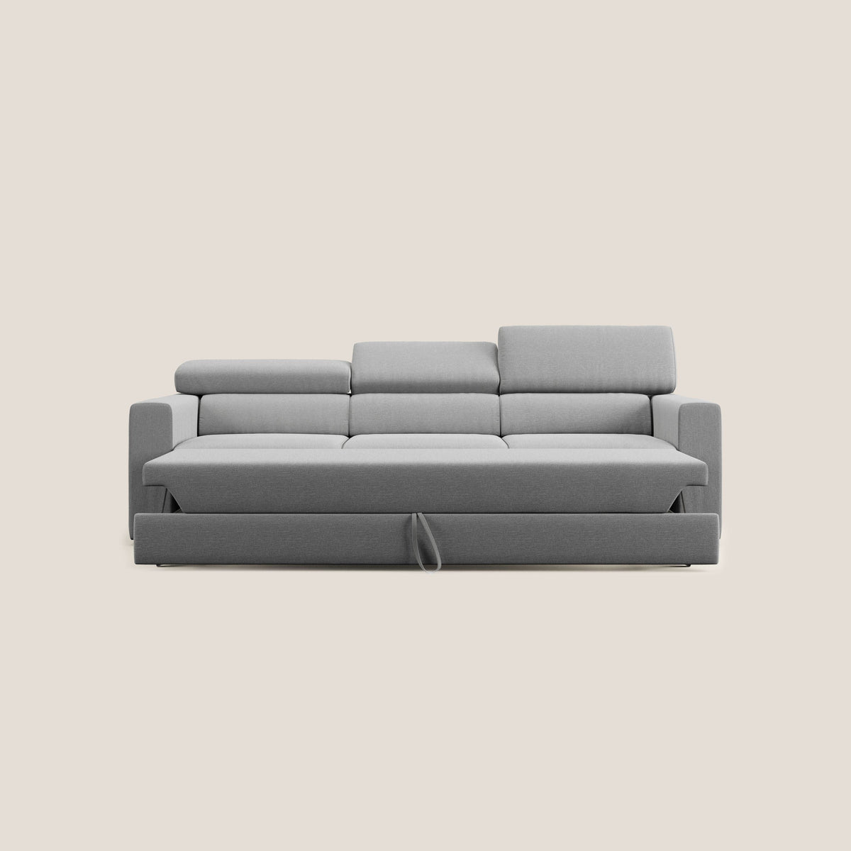 Dylan divano a 3 sedute con pouf estraibile poggiapiedi in tessuto simil cotone impermeabile T13 grigio - divitt.sbs