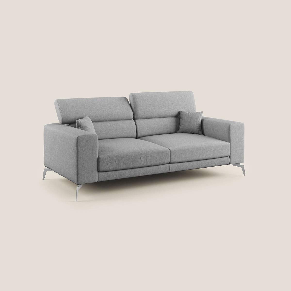 Blade Divano con poggiatesta reclinabili in tessuto impermeabile misto cotone T13 grigio - divitt.sbs