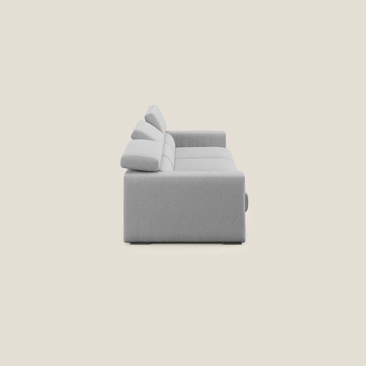 Dylan divano a 3 sedute con pouf estraibile poggiapiedi in tessuto simil cotone impermeabile T13 grigio - divitt.sbs