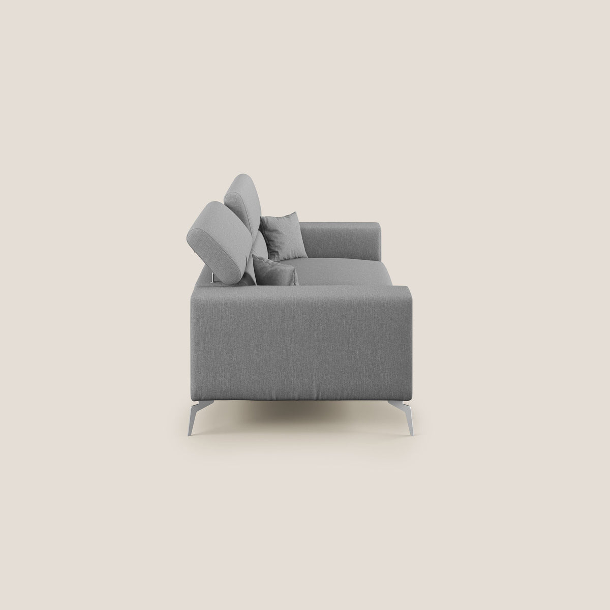 Blade Divano con poggiatesta reclinabili in tessuto impermeabile misto cotone T13 grigio - divitt.sbs