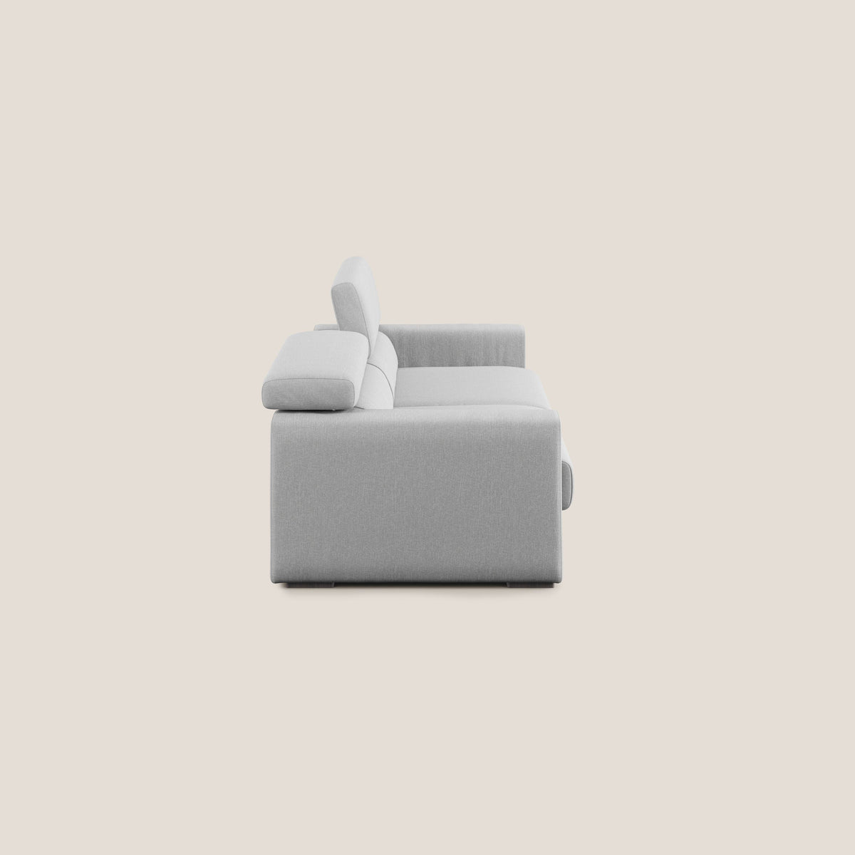Dylan divano allungabile con pouf estraibile poggiapiedi in tessuto simil cotone impermeabile T13 grigio - divitt.sbs