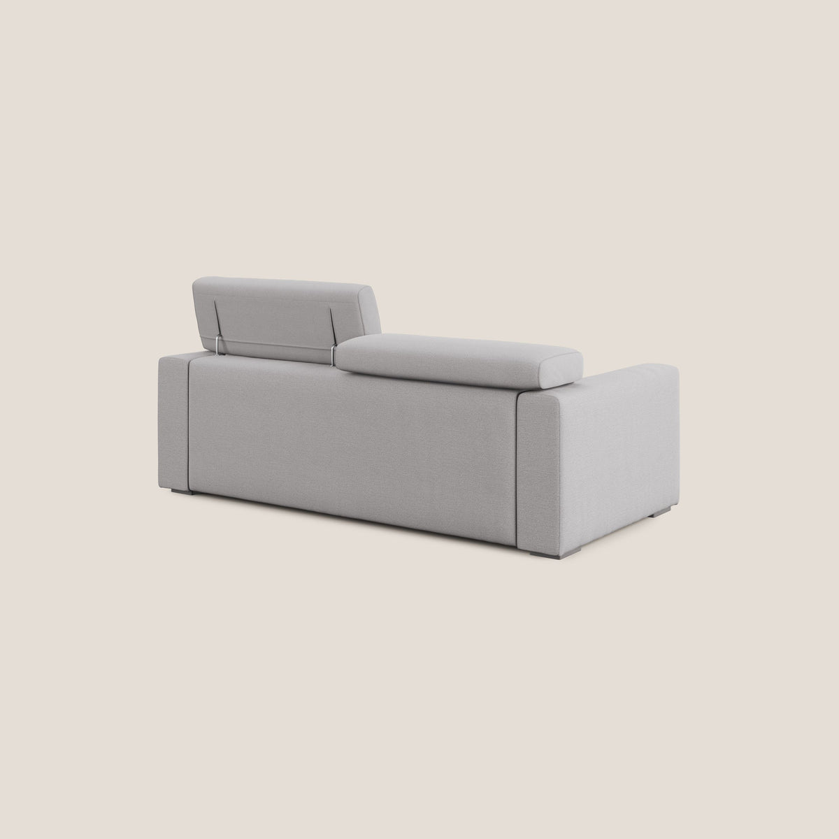 Dylan divano allungabile con pouf estraibile poggiapiedi in tessuto fiammato simil cotone impermeabile T19 grigio - divitt.sbs