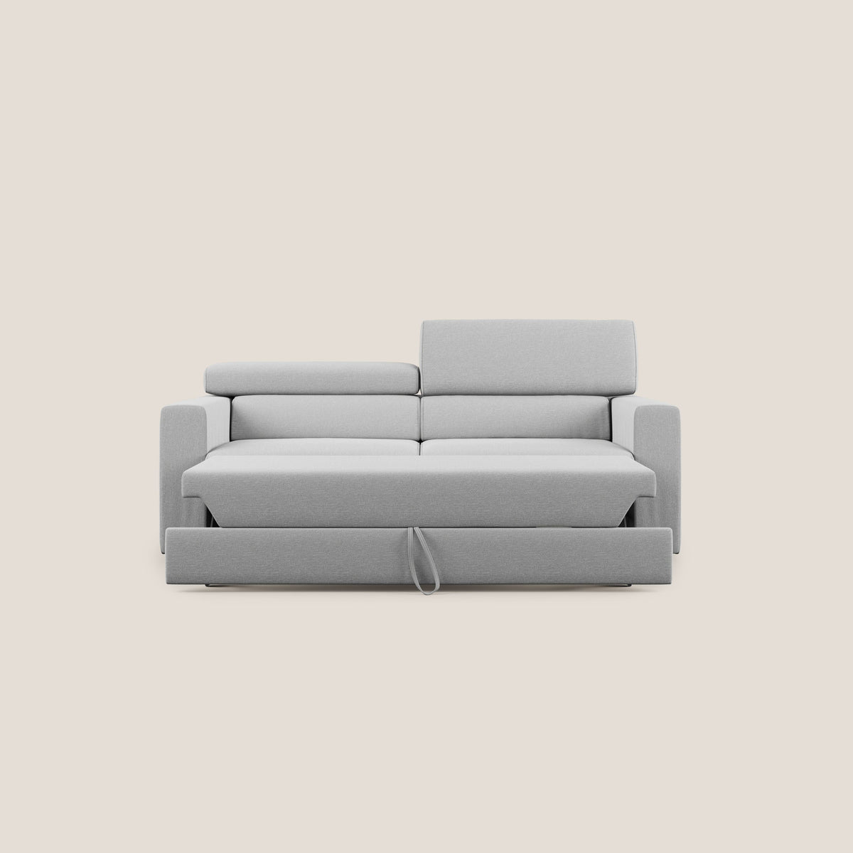 Dylan divano allungabile con pouf estraibile poggiapiedi in tessuto simil cotone impermeabile T13 grigio - divitt.sbs