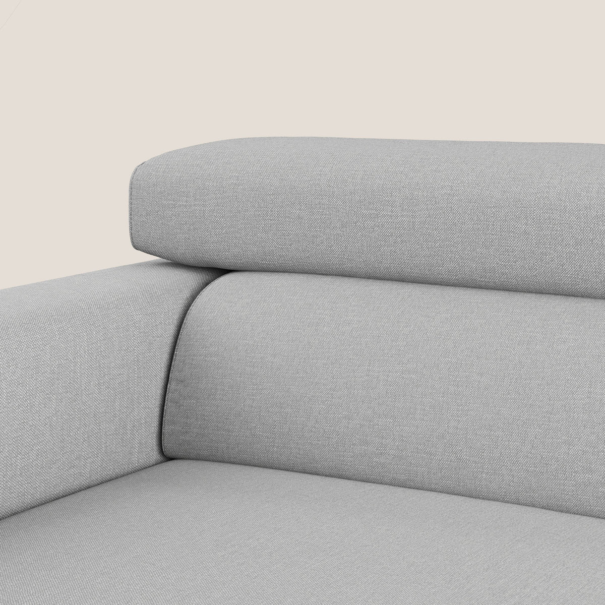 Dylan divano a 3 sedute con pouf estraibile poggiapiedi in tessuto simil cotone impermeabile T13 grigio - divitt.sbs