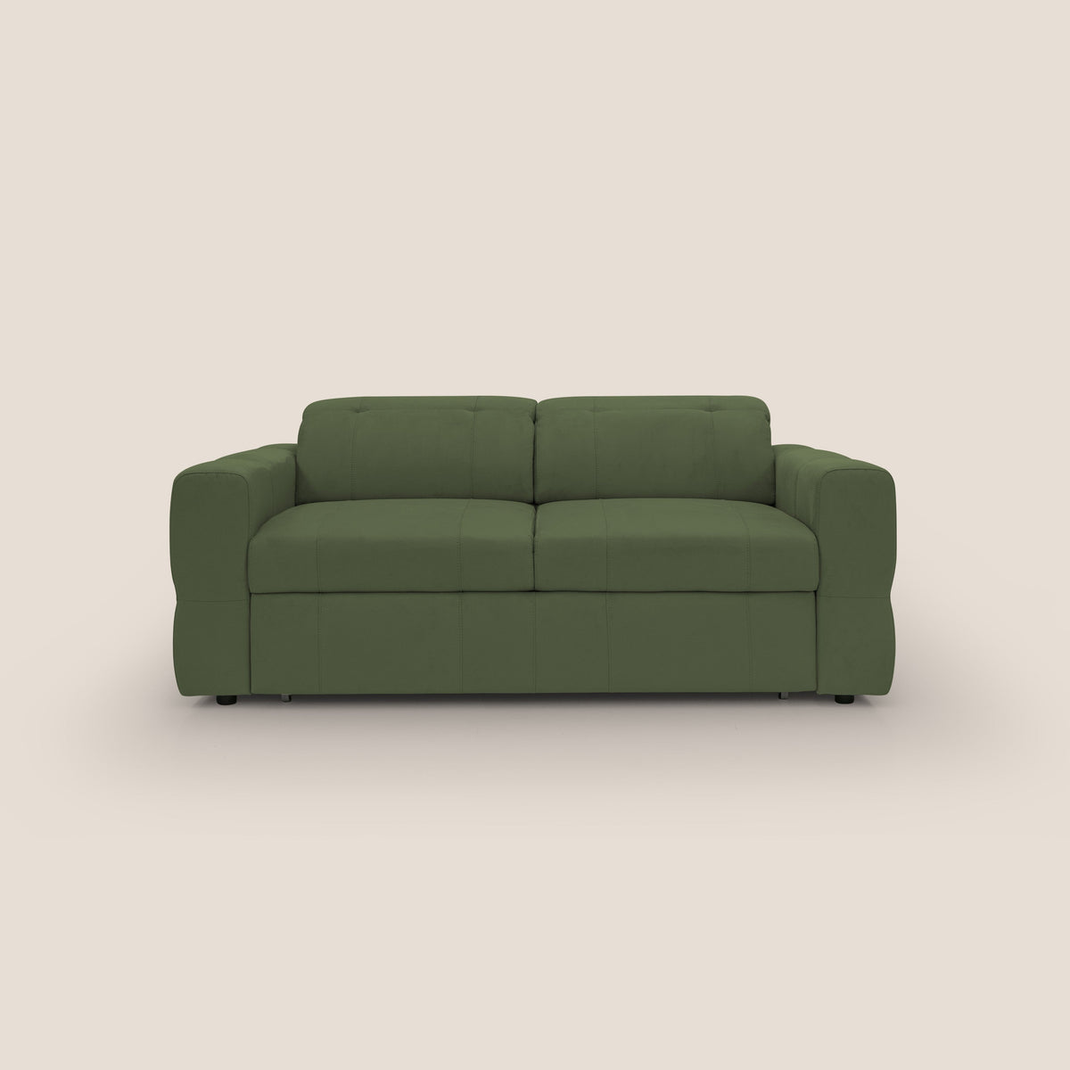 Kronos Divano con pouf estraibile poggiapiedi e poggiatesta reclinabili in morbida microfibra impermeabile T11 verde - divitt.sbs