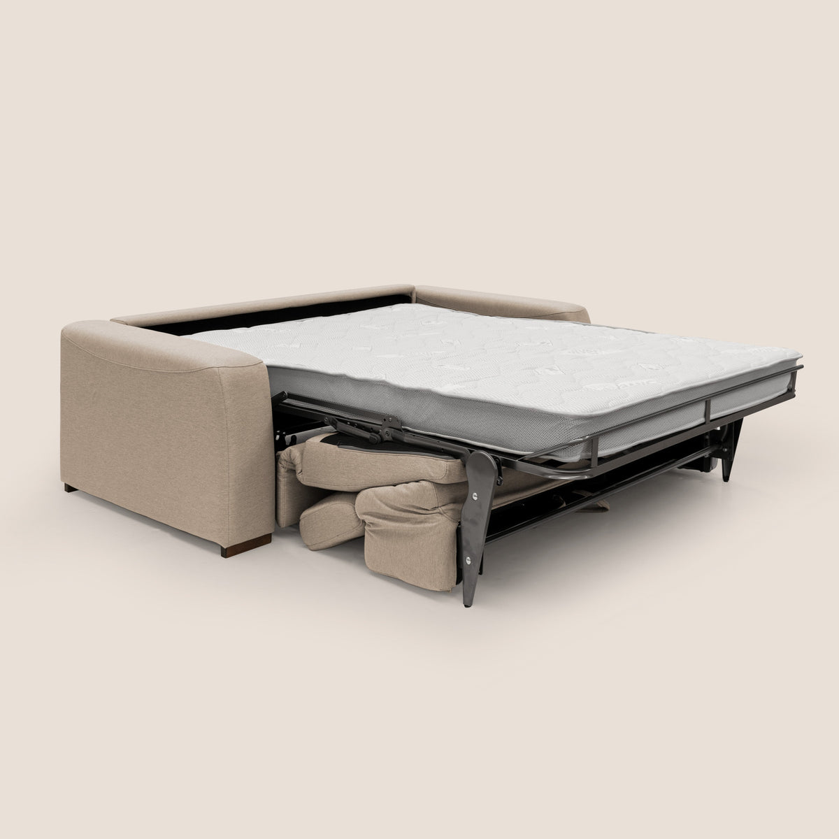 Poseidon divano letto + relax elettrico in tessuto smacchiabile impermeabile T05 beige - divitt.sbs