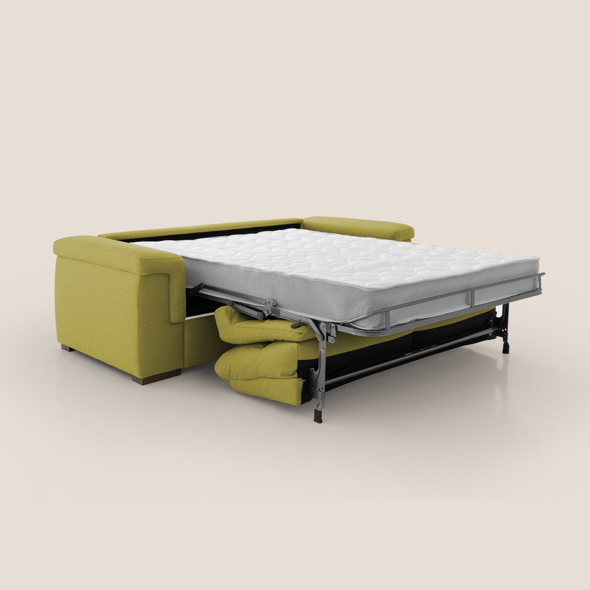 Magnolia divano letto con materasso alto 18 cm morbido schienale alto in tessuto smacchiabile T05 giallo - divitt.sbs