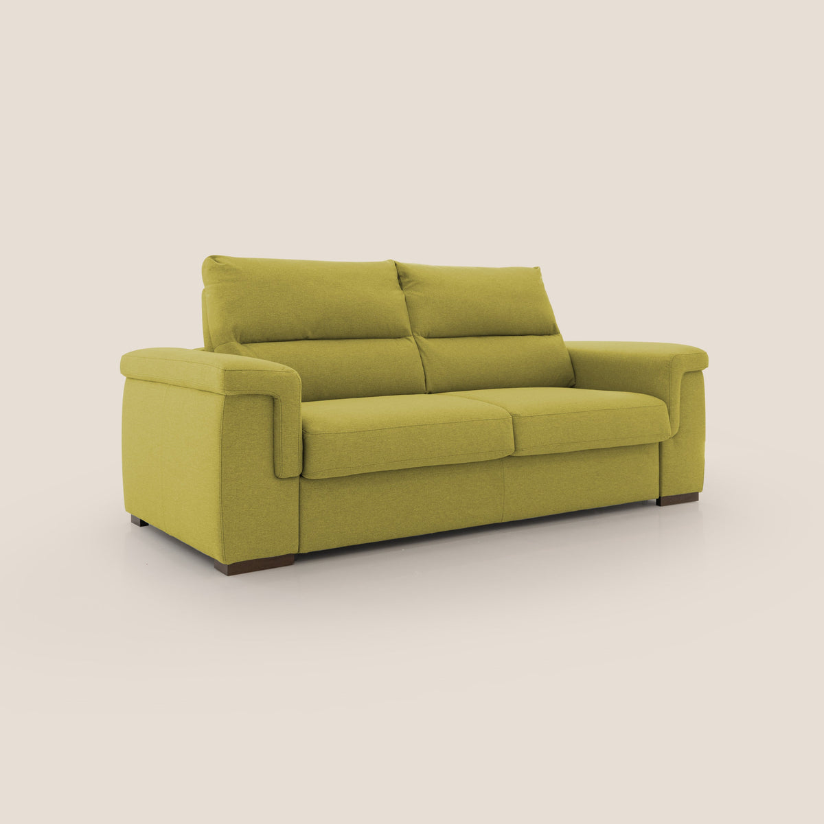 Magnolia divano letto con materasso alto 18 cm morbido schienale alto in tessuto smacchiabile T05 giallo - divitt.sbs