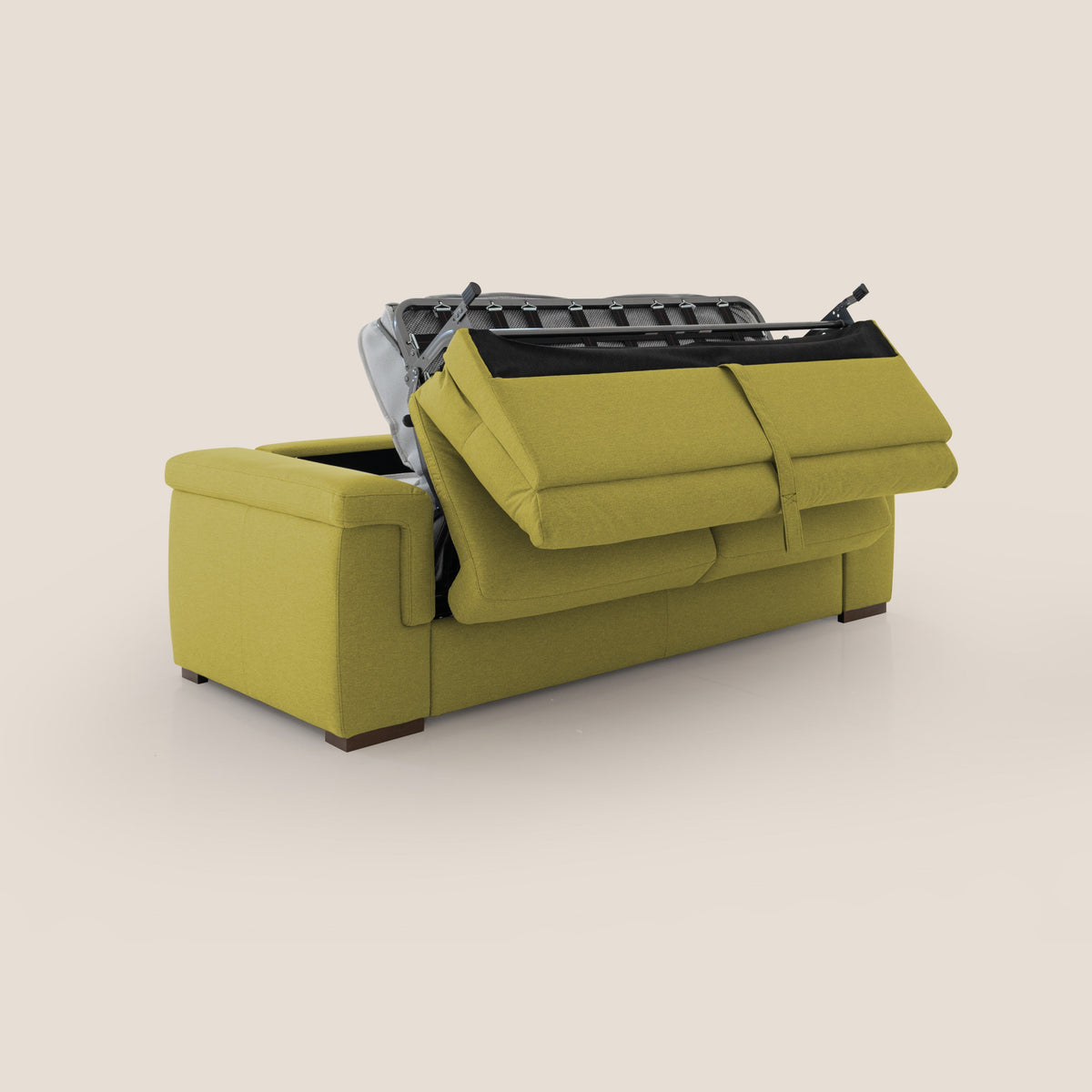 Magnolia divano letto con materasso alto 18 cm morbido schienale alto in tessuto smacchiabile T05 giallo - divitt.sbs