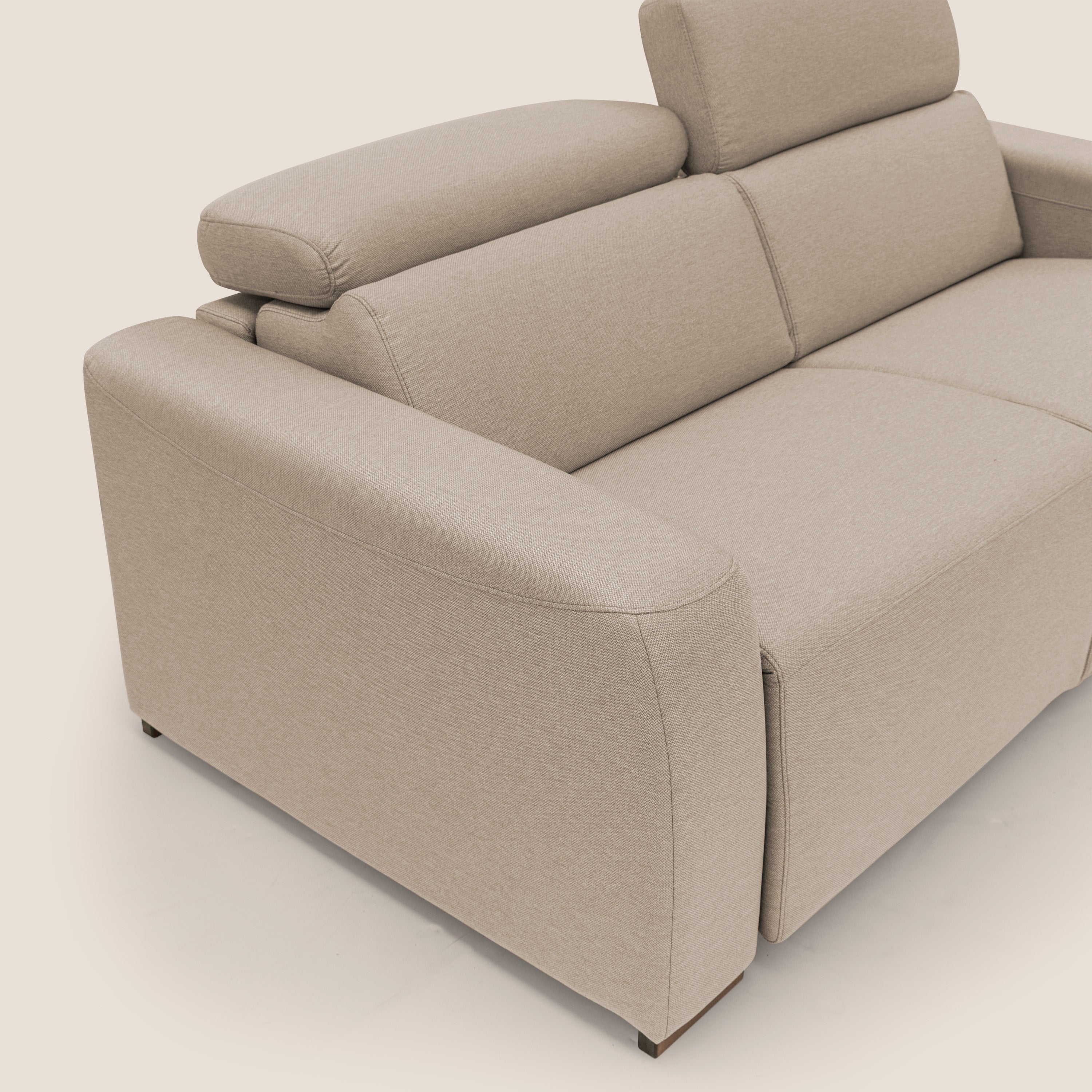Poseidon divano letto + relax elettrico in tessuto smacchiabile impermeabile T05 beige - divitt.sbs