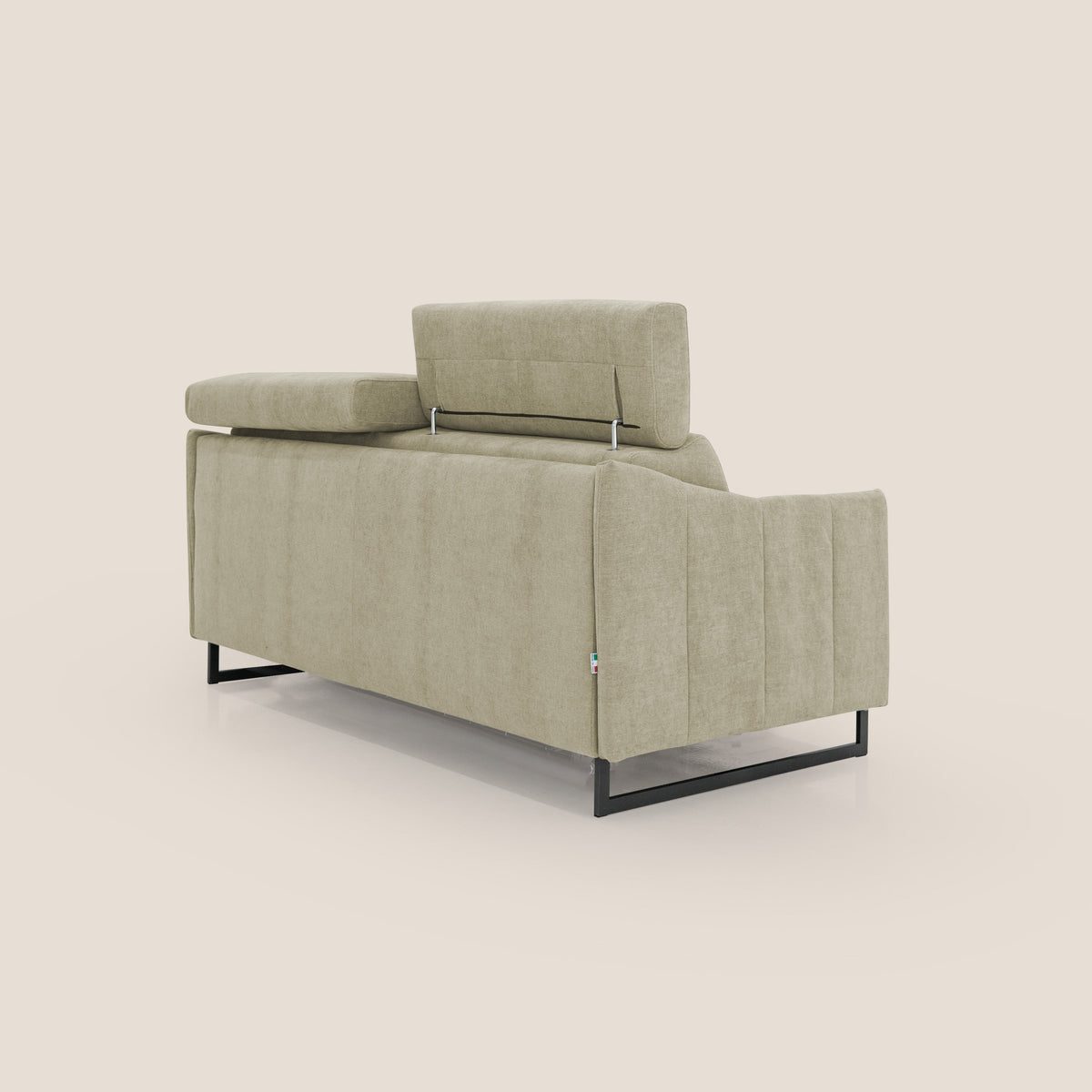 Loto divano letto salvaspazio materasso H18 cm con piedi alti in morbido tessuto impermeabile T14 beige - divitt.sbs