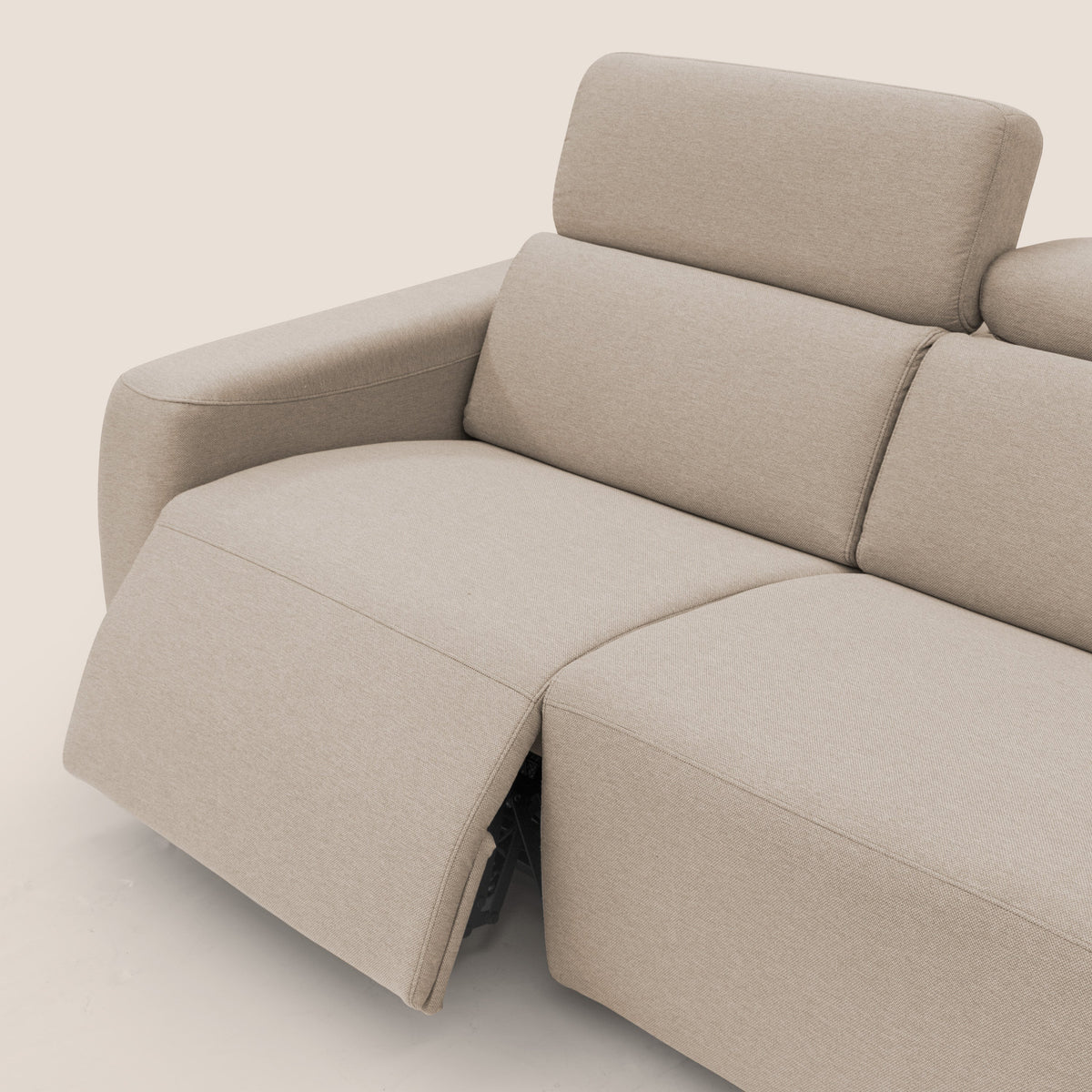 Poseidon divano letto + relax elettrico in tessuto smacchiabile impermeabile T05 beige - divitt.sbs