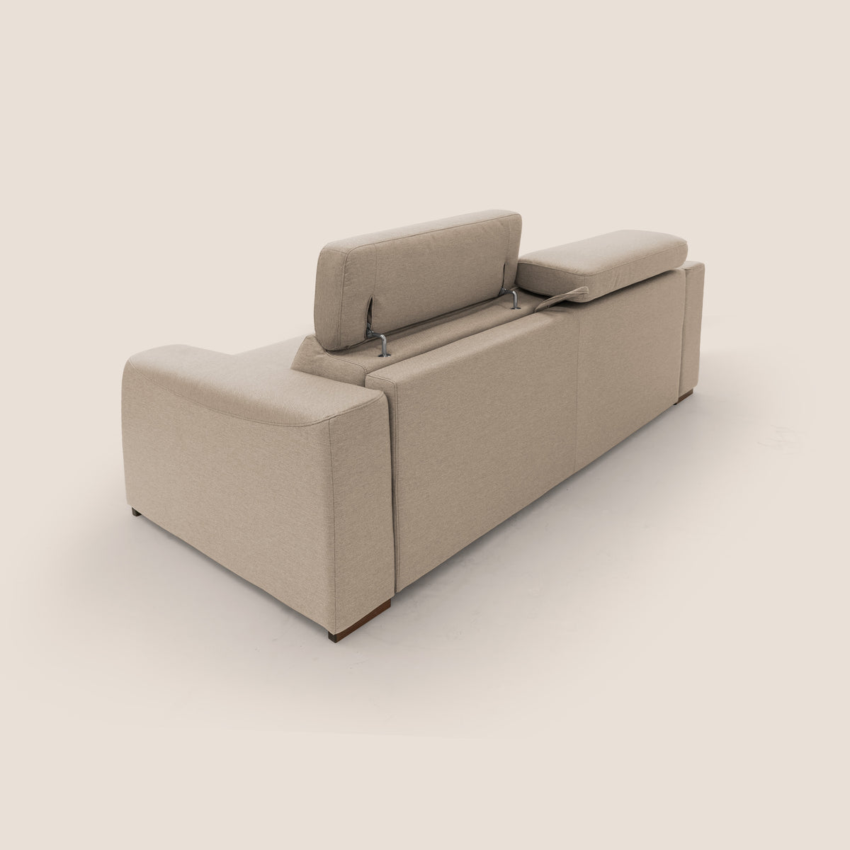 Poseidon divano letto + relax elettrico in tessuto smacchiabile impermeabile T05 beige - divitt.sbs