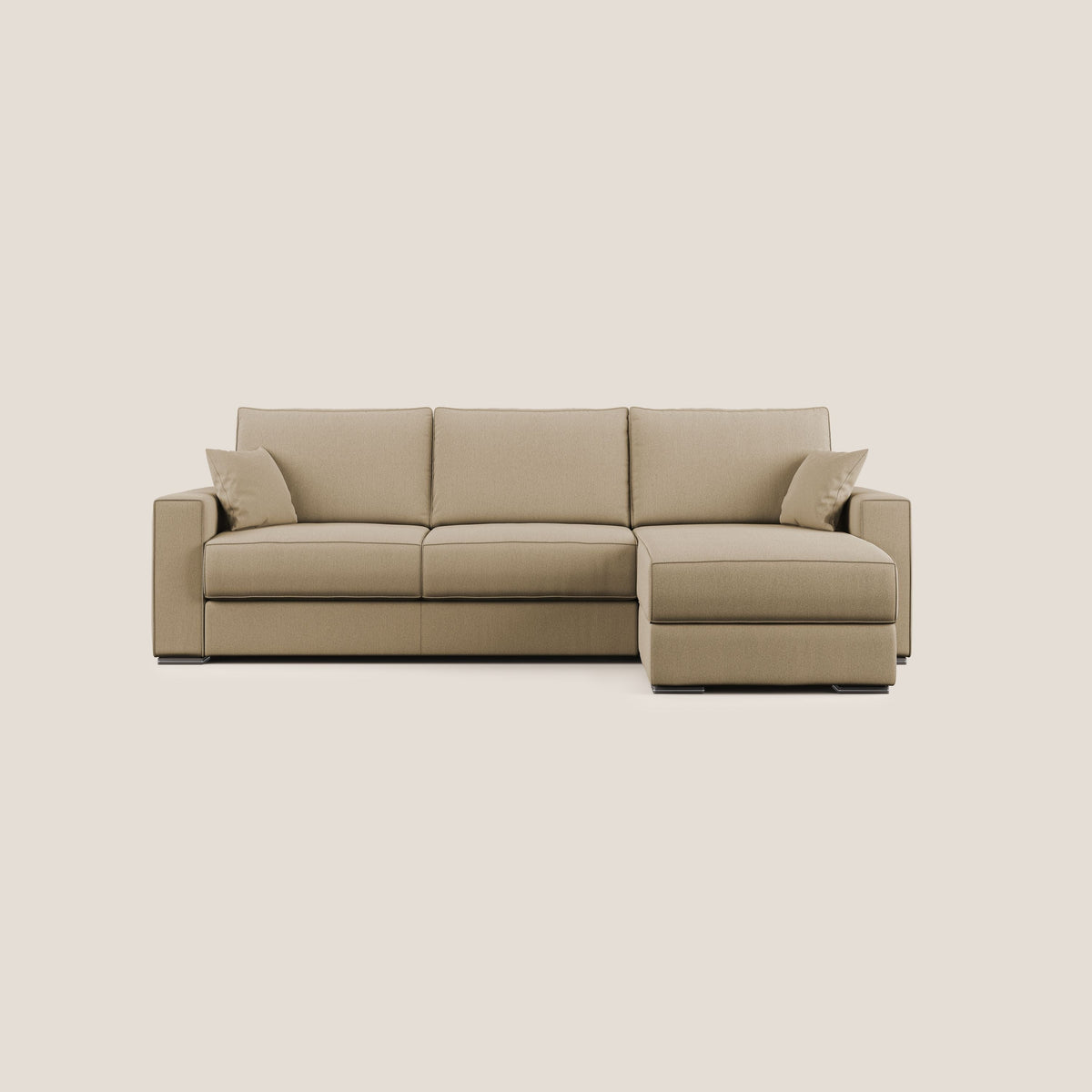 Dream Divano letto angolare in tessuto smacchiabile T05 beige - divitt.sbs