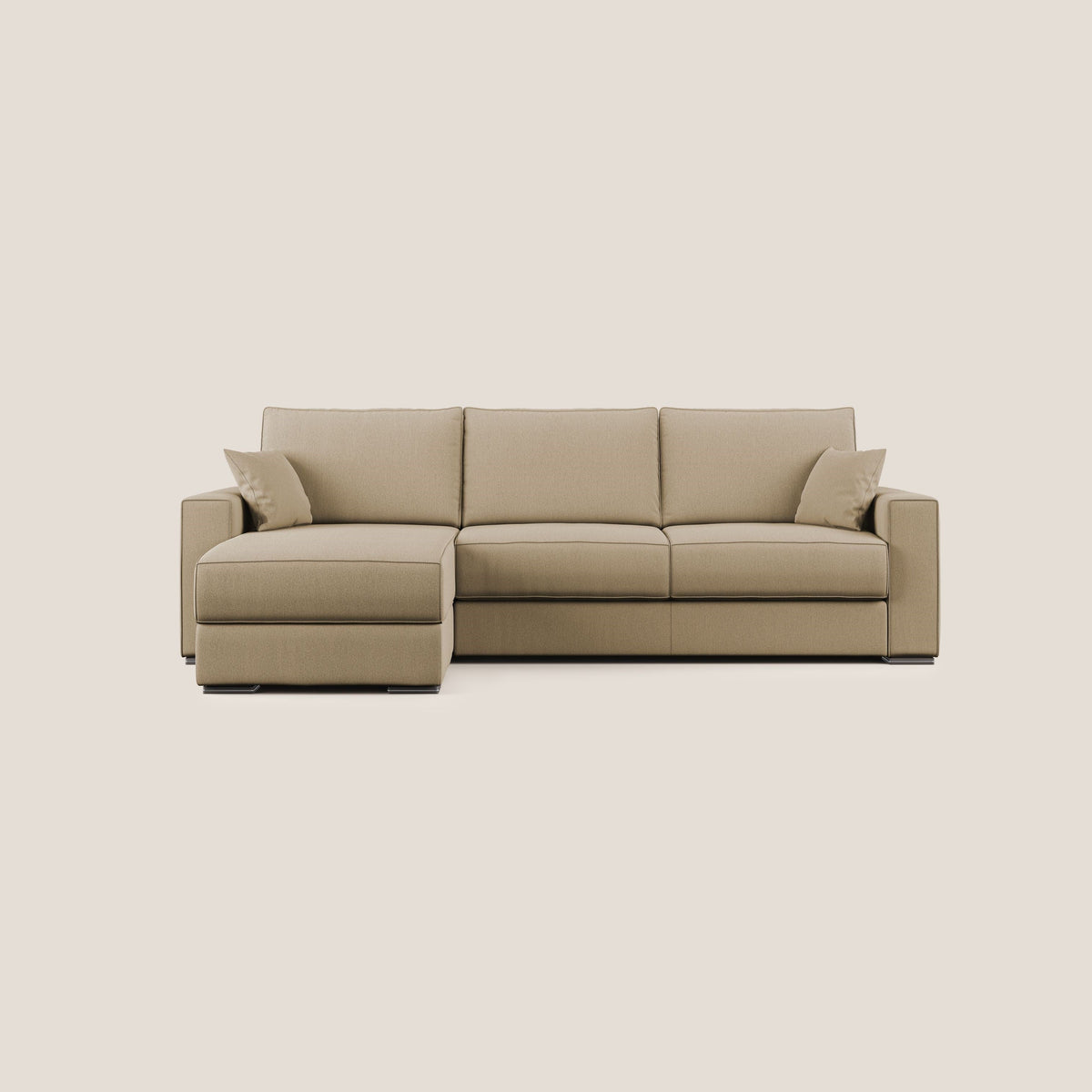 Dream Divano letto angolare in tessuto smacchiabile T05 beige - divitt.sbs