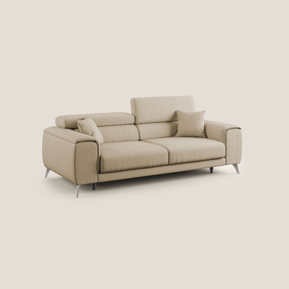 Fusion divano con sedute allungabili in tessuto smacchiabile T05 beige - divitt.sbs