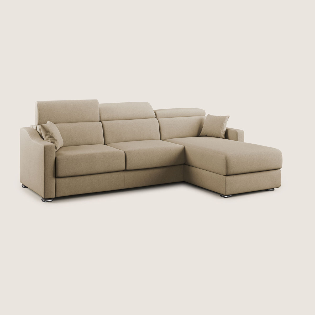 Amber divano letto angolare in tessuto smacchiabile T05 beige - divitt.sbs