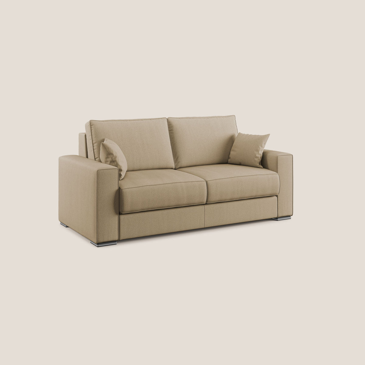 Dream Divano letto moderno dai morbidi cuscini in tessuto smacchiabile T05 beige - divitt.sbs