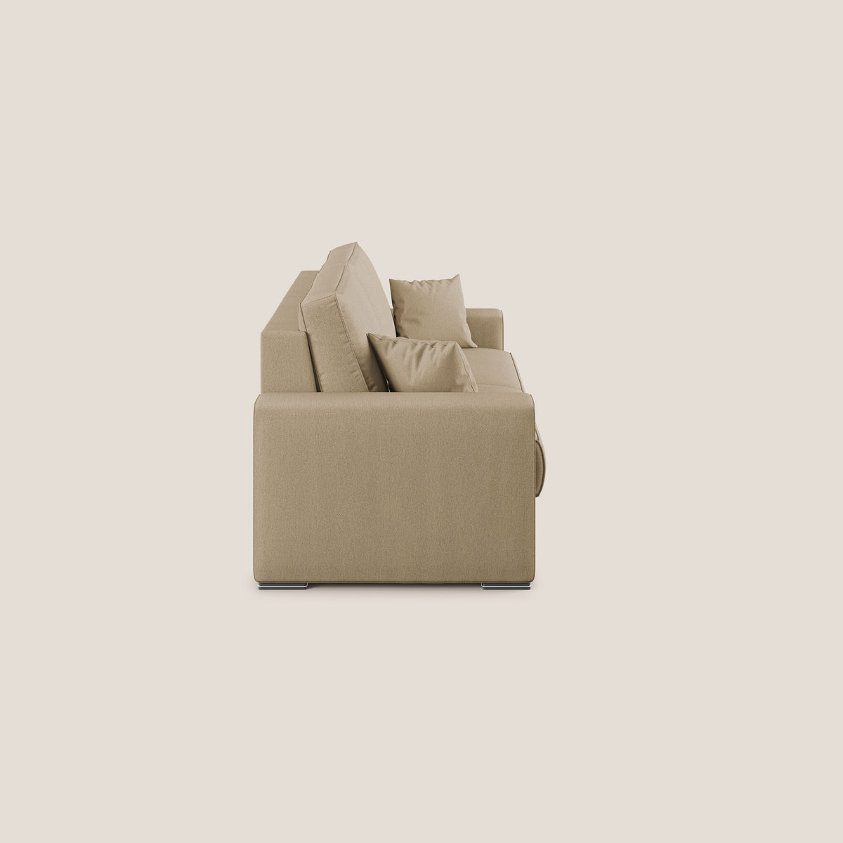 Dream Divano letto moderno dai morbidi cuscini in tessuto smacchiabile T05 beige - divitt.sbs