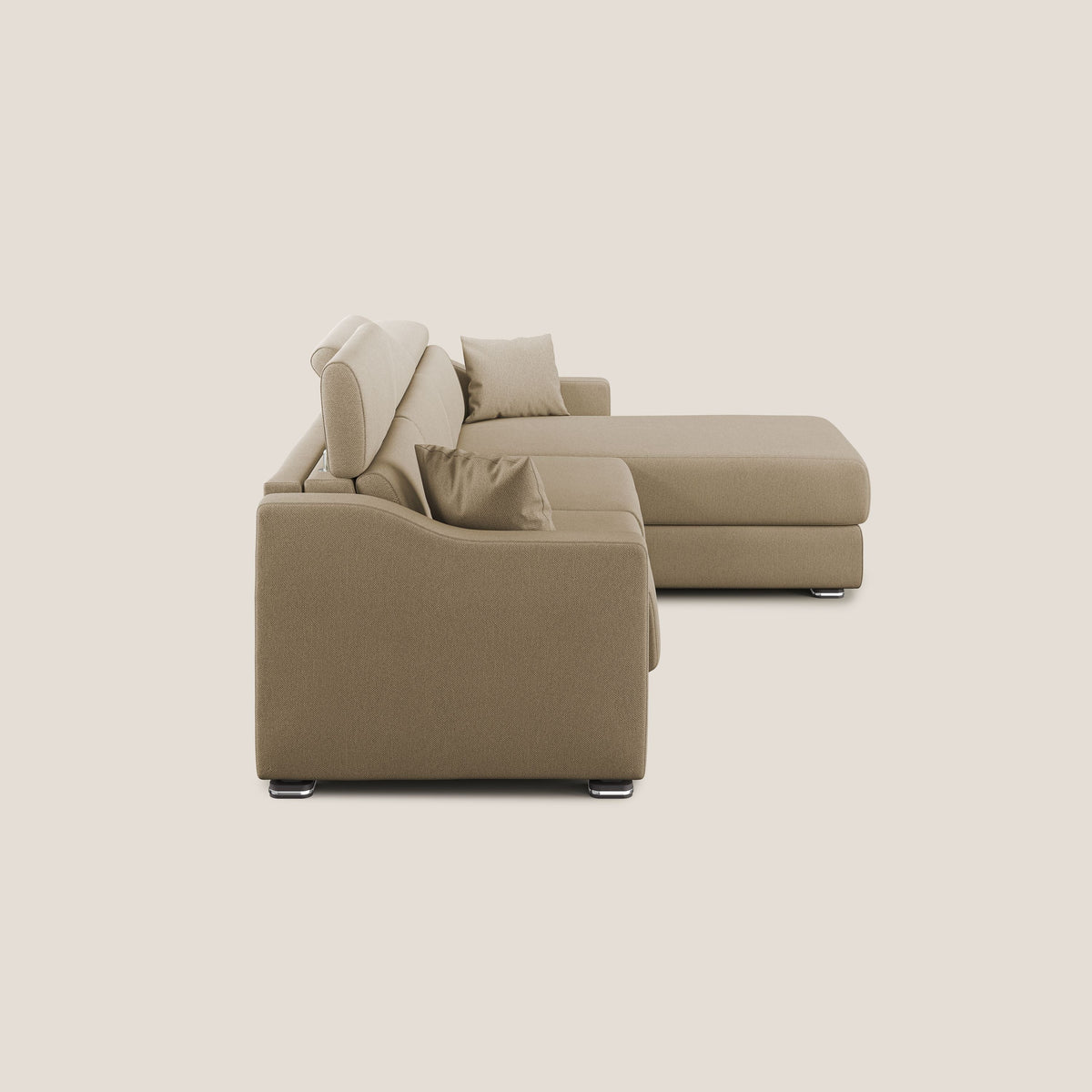 Amber divano letto angolare in tessuto smacchiabile T05 beige - divitt.sbs